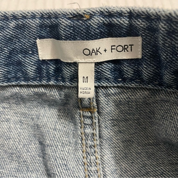 OAK + FORT Barrel Jeans Size Medium High Rise Medium Wash Cotton Blue Denim - Picture 9 of 9